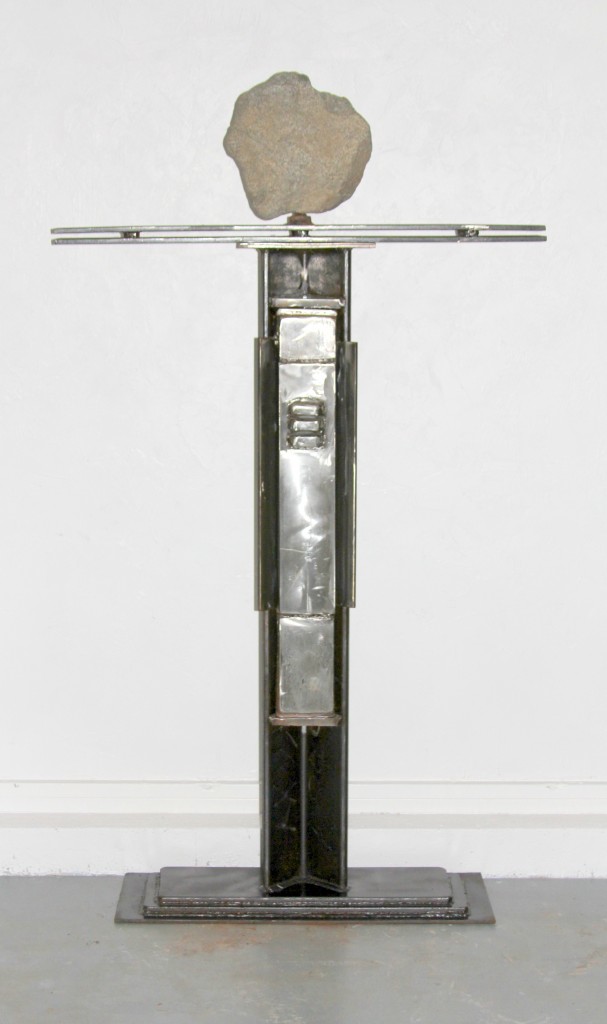 Sanctuary I - 77" x 43" x 12" steel & stone - in private collection