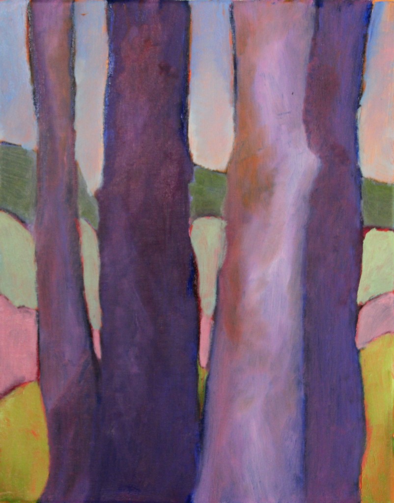 Two Trees - 14" x 11" oil on canvas