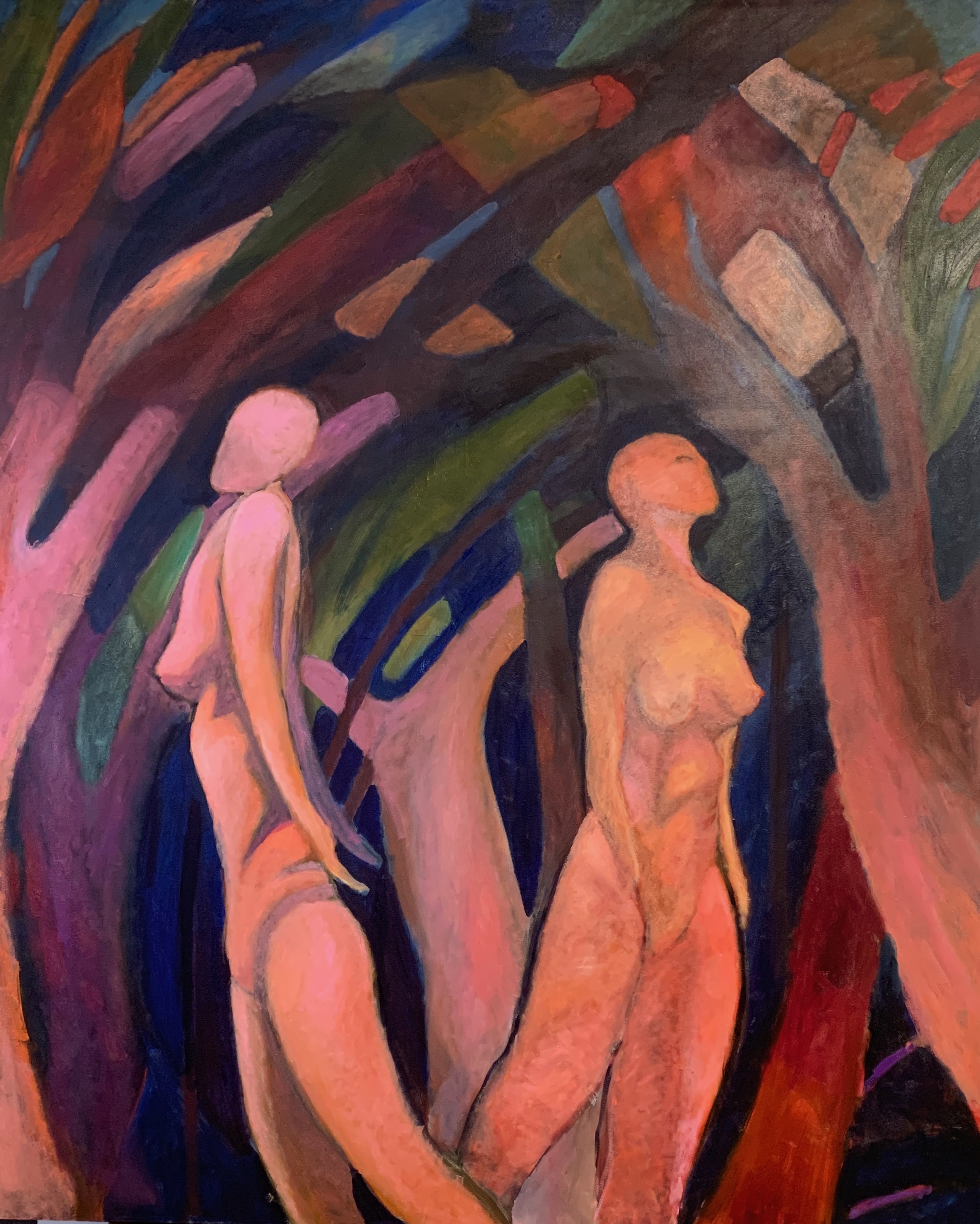 Two Sisters - 70" x 58" oil on canvas